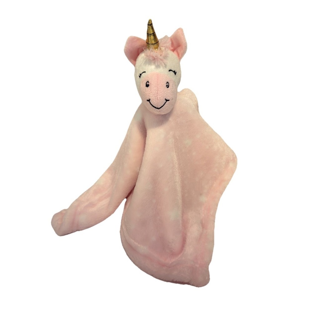 New HB Pink Unicorn Baby Girl Lovey Plush Security Blanket, Infant Companion Toy